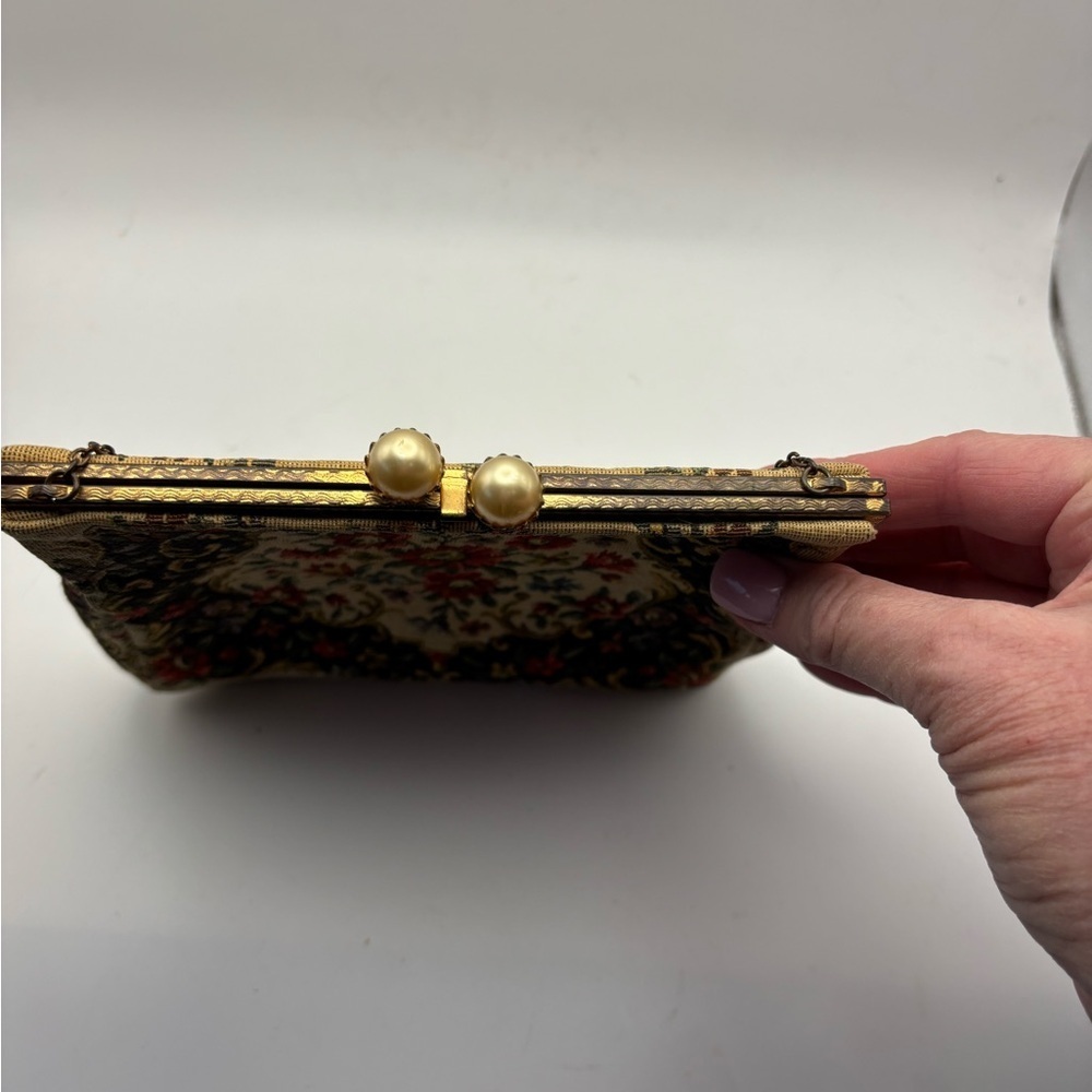 Walborg Floral Tapestry Clutch with Chain - Picture 2 of 8